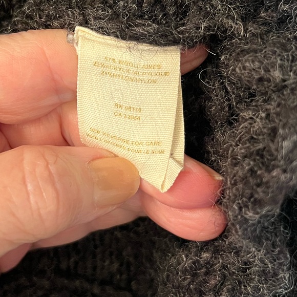 Free People Charcoal Knit Button Front Cardigan Vest Sz Lg - Picture 8 of 8